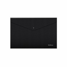 Папка-конверт на кнопке пластиковая ErichKrause Diamond Total Black, A4, непрозрачный, черный 54877