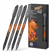 Ручка шариковая ErichKrause U-109 Stick&Grip Happy Capy 1.0, Ultra Glide Technology, цвет чернил синий 61101