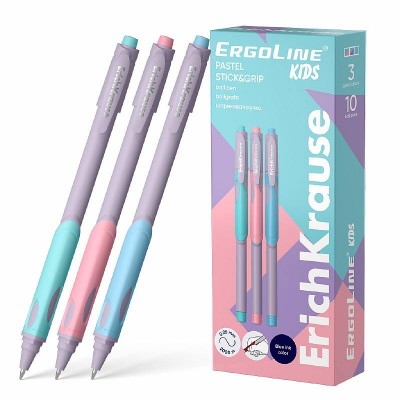 Ручка шариковая ErichKrause ErgoLine® Kids Stick&Grip Pastel 0.5, Super Glide Technology, цвет  чернил синий 62037