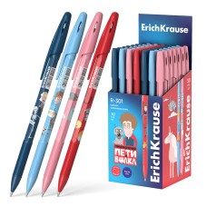 Ручка шариковая ErichKrause R-301 Stick&Grip Приключения Пети и Волка 0.7, цвет чернил синий 61002