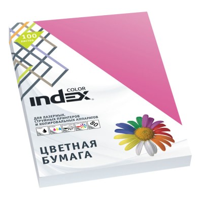 Бумага цветная, Index Color, 80гр, А4, ярко-розовый (22), 100л INDEX COLOR A29517