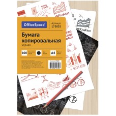Бумага копировальная OfficeSpace, А4, 100л., черная Спейс 175035