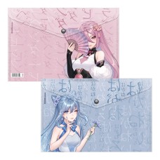 Папка-конверт на кнопке пластиковая ErichKrause Manga Girls, A4, ассорти 61156