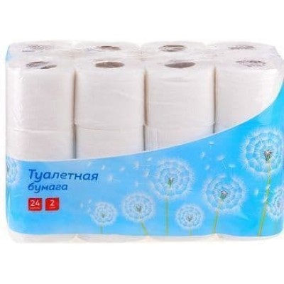 Бумага туалетная OfficeClean 2-слойная, 24шт., тиснение, белая 300438