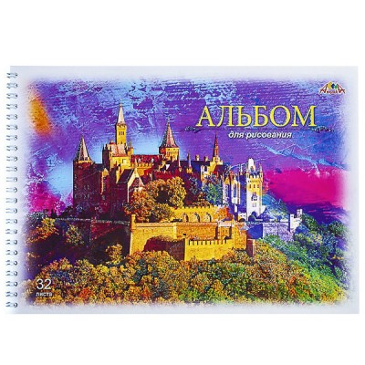 Альбом для рисования 32л/гребень блест "Замок" КТС-ПРО С3613-09 014715