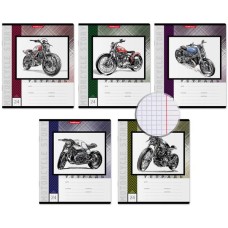 Тетрадь 24л клетка мелов "Motorcycle Story" ассорти (5диз) ERICH KRAUSE 49233 022952