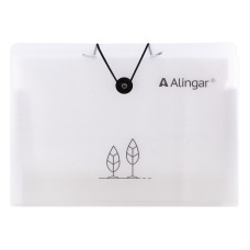 Папка-картотека на пуговице  Alingar, A4, "Tree", 325х235х20 мм, 500 мкм,13 отделений, наклейки-разделители, прозрачная, матовая, текстура AL11378