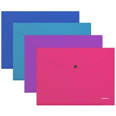 Папка-конверт на кнопке А4 0,18мм "Diagonal Vivid" ассорти ERICH KRAUSE 50316 317329