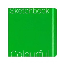 Скетчбук Colorful Green 200х200мм (7БЦ,soft touch,блок 72л:цветной120г,крафт78г С72-9045