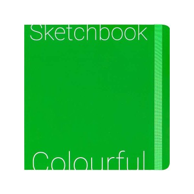 Скетчбук Colorful Green 200х200мм (7БЦ,soft touch,блок 72л:цветной120г,крафт78г С72-9045