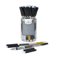 Ручка маслян. LOREX WATERCOLOR.GENTLE 1 шт.серия Slim Soft 0,50 мм синий, кругл. прорезин. корп., игловид