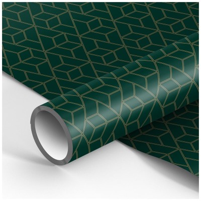 Упаковочная бумага глянц. 70*100см, MESHU "Dark green", 90г/м2 325769