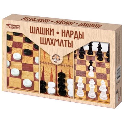 Настольная игра "Шашки.Нарды.Шахматы"(большие)