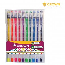 Набор гелевых ручек Crown "Hi-Jell Color" 10шт., 10цв., ПВХ уп., европодвес 001991