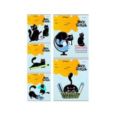 Тетрадь КЛЕТКА 24л. КОТИК И ШКОЛЬНАЯ ТЕМА (24-5796) цвет.мелов.обл.. 225802