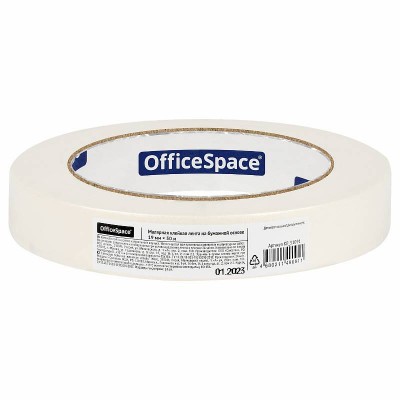 Клейкая лента малярная OfficeSpace, 19мм*50м, ШК 353366