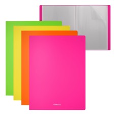Папка файловая пластиковая ErichKrause Matt Neon, c 40 карманами, A4, ассорти 1шт 49931