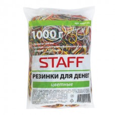 Резинки для денег STAFF 1000г, цветные, натуральный каучук, 440119