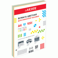 Бумага цветная А4 80г/М2 MIX пастель 100л (5цв*20л) DEVENTE 2072705 460793