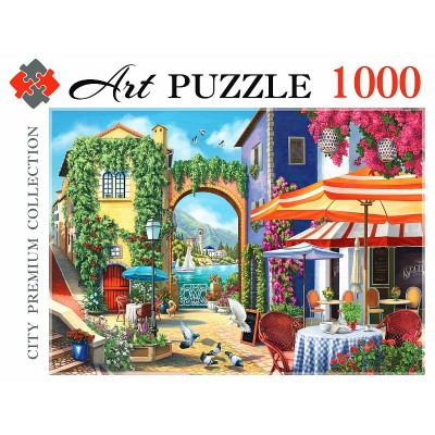 ПАЗЛЫ Artpuzzle 1000 элементов. СОЛНЕЧНЫЙ ГОРОД У МОРЯ (Арт. Ф1000-0465)