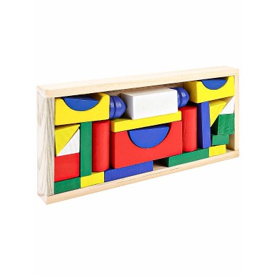 Деревянная игрушка: Конструктор. ЦВЕТНЫЕ БЛОКИ (10x20 см). Арт. G324