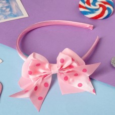 Ободок для волос "Камалия" классика горох, 9х5 см, розовый 6915595