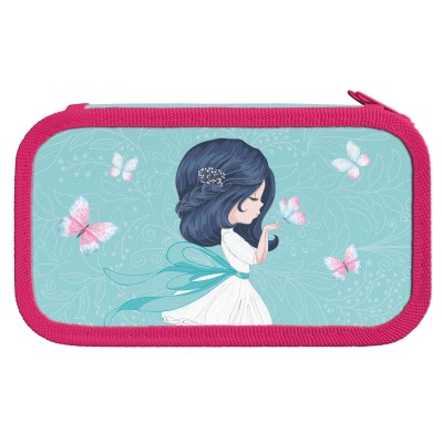 Пенал 3 секц. бол. Schoolformat MAGIC GIRL 190х105х45 картон, полиэстер молния голуб. 237056