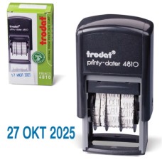 Датер-мини месяц буквами, оттиск 20*4мм синий, TRODAT 4810, корпус черный