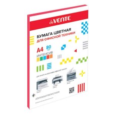 Бумага цветная А4 80г/м2 интенсив 20л красный DEVENTE 2072918 460997
