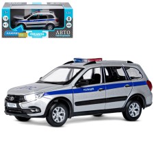 ТМ "Автопанорама" Машинка металлическая 1:24 LADA GRANTA CROSS "Полиция" серебряный, JB1251202