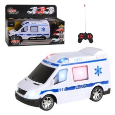 AUTODRIVE Р/У Машинка "Полиция", 1:18, 4 канала, свет, цвет белый, в/к, 28*11*19,2см JB1167975