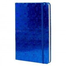 Записная книжка, А5, Alingar, 7БЦ, ПВХ голография, на резинке, клетка, 95 л., "Числа", синий AL9300