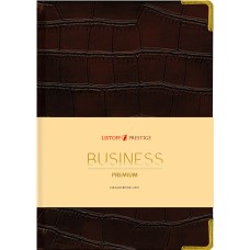 Impact (темно-коричневый) Ежедневник А6. Недатир. 152л. (BUSINESS PREMIUM) Иск.кожа с порол. Мет.угол.,цв.форз.,бум.тонир.70г/м2, 2кр., зол.торец бл.,спр.мат.,ляссе 2шт. уп.гоф