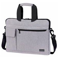 Сумка портфель HEIKKI NOVATION (ХЕЙКИ) с отделением для ноутбука 13-14", багажная лента, серая, 28х38х3 см, 272592