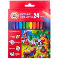 Фломастеры Koh-I-Noor "Утята", 24цв., трехгранные, смываемые, картон, европодвес 134976