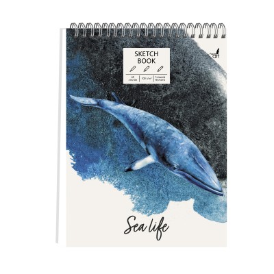 Скетчбук А4 60л "SKETCHBOOK. Синий кит" КанцЭксмо ТС4604839