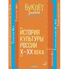 Буклет знаний Синова И.В История культуры России Х-ХХ века