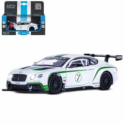 ТМ "Автопанорама" Машинка металлическая 1:32 Bentley Continental GT3, белый, свет, звук, откр. двери и капот, инерция, в/к 17,5*13,5*9 см JB1251315