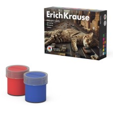Гуашь ErichKrause Big City Cats 12 цветов по 20 мл 62982