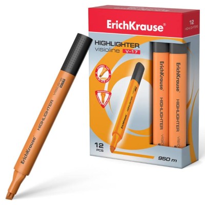Текстмаркер ErichKrause Visioline V-17 Neon цвет чернил оранжевый 56703
