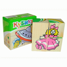 48308 Кубики "Игрушки" 4шт. 3333-3