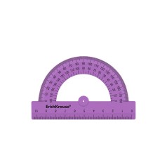 Транспортир пластиковый ErichKrause Candy 180°/10см фиолетовый 57914