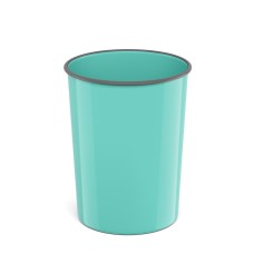 Корзина для бумаг литая пластиковая ErichKrause Pastel 13.5л мятный 58457