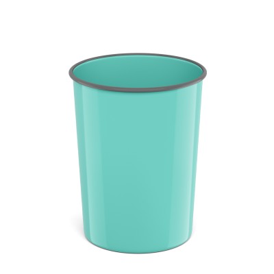 Корзина для бумаг литая пластиковая ErichKrause Pastel 13.5л мятный 58457