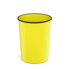 Корзина для бумаг литая пластиковая ErichKrause Neon Solid 13.5л желтый 58081