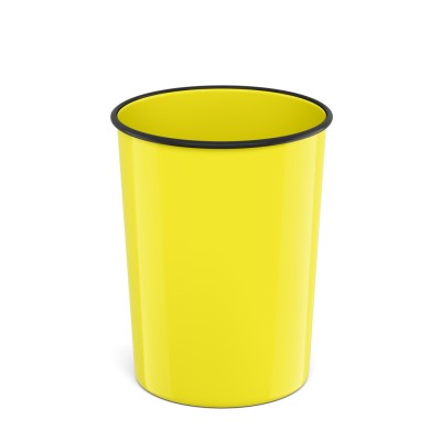Корзина для бумаг литая пластиковая ErichKrause Neon Solid 13.5л желтый 58081