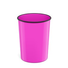 Корзина для бумаг литая пластиковая ErichKrause Neon Solid 13.5л розовый 58458