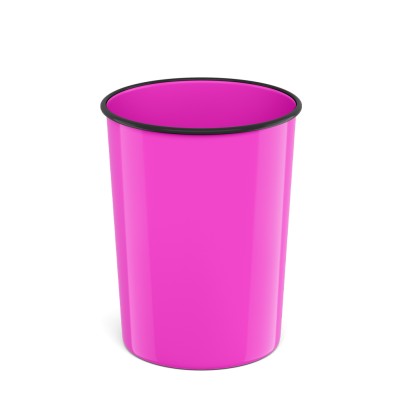 Корзина для бумаг литая пластиковая ErichKrause Neon Solid 13.5л розовый 58458