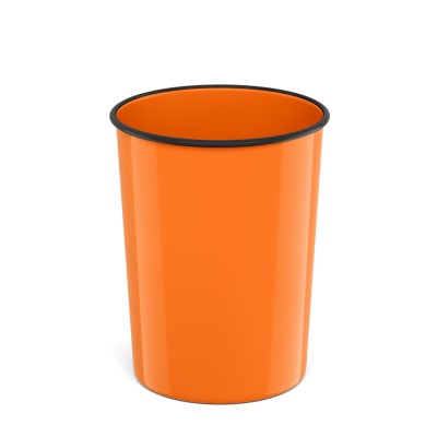 Корзина для бумаг литая пластиковая ErichKrause Neon Solid 13.5л оранжевая 58460