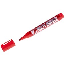 Маркер перманентный Crown "Multi Marker Chisel" красный, скошенный, 5мм Crown 207893
